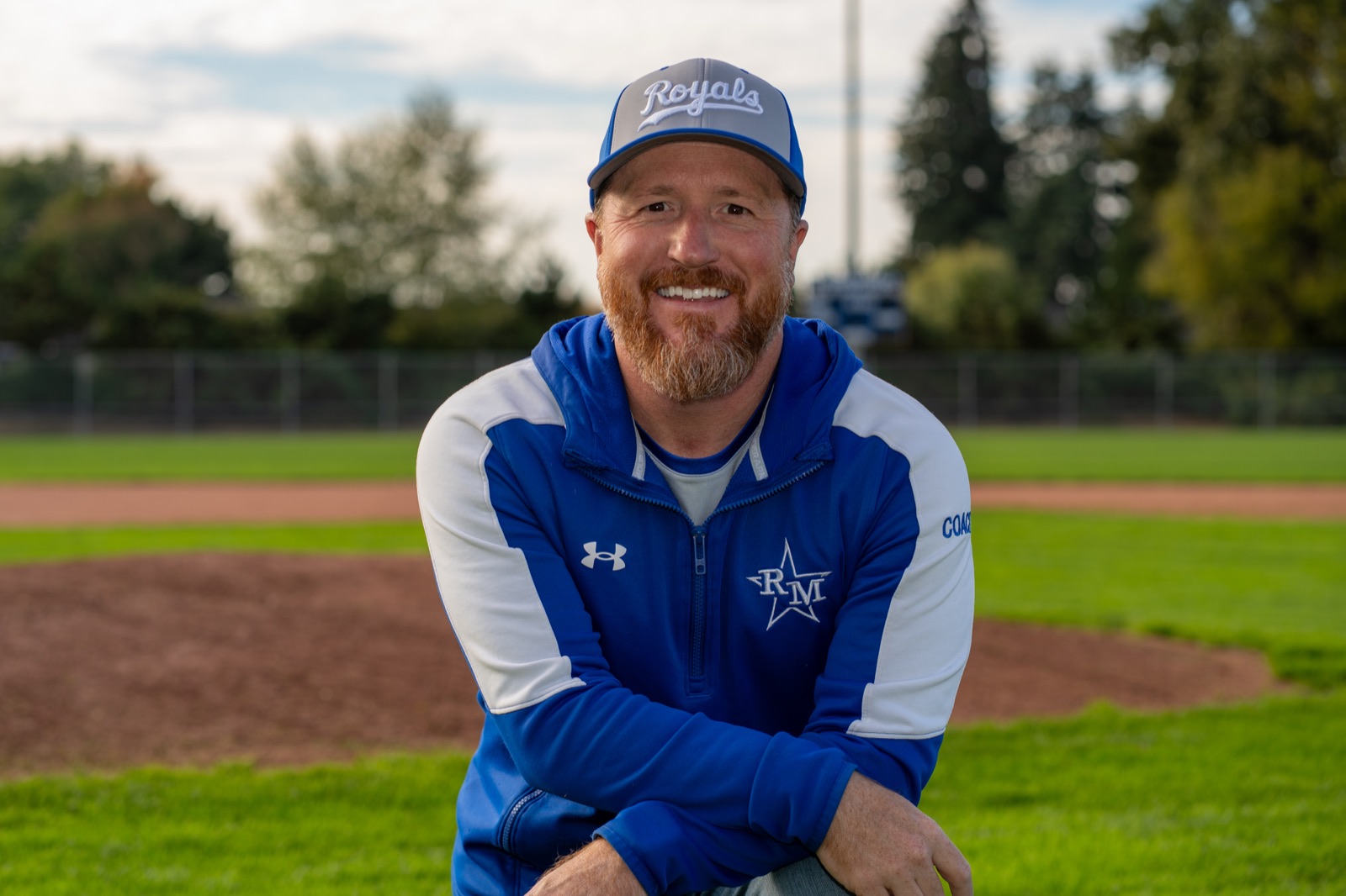 Bradley in Ridge Meadows Royals gear on the field